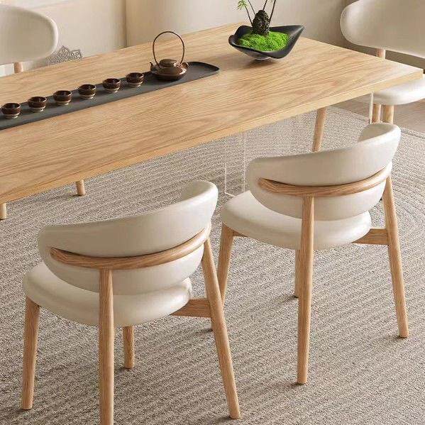 北欧实木餐椅软座包靠背椅小户型客厅饭厅酒店饭店洽谈麻将椅