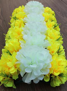 清明节花扫墓花彷真菊花排电子花圈排花拱门花柱上坟花陵园装饰花