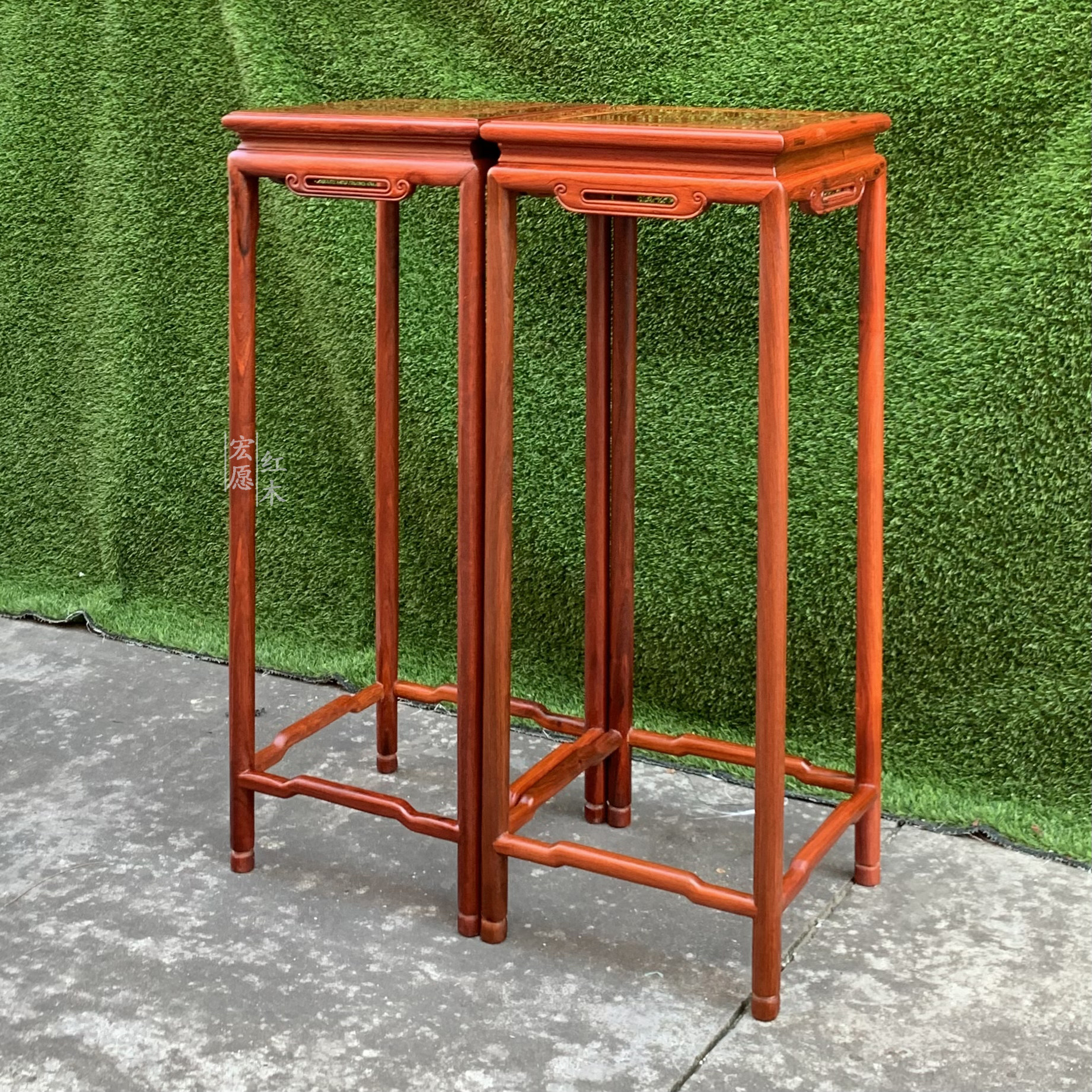 红木缅甸花梨木花架大果紫檀实木花盆几中式客厅阳台落地式置物架