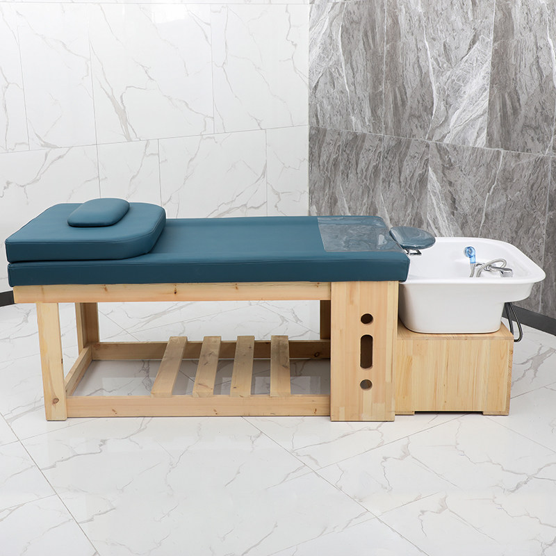 泰式洗头床理发店发廊专用养发馆全躺按摩冲水床实木采耳床头疗床