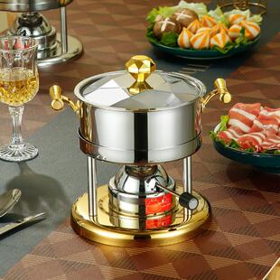 商用酒精炉单人个人充气大火力小火锅不锈钢自助一人一锅炉子