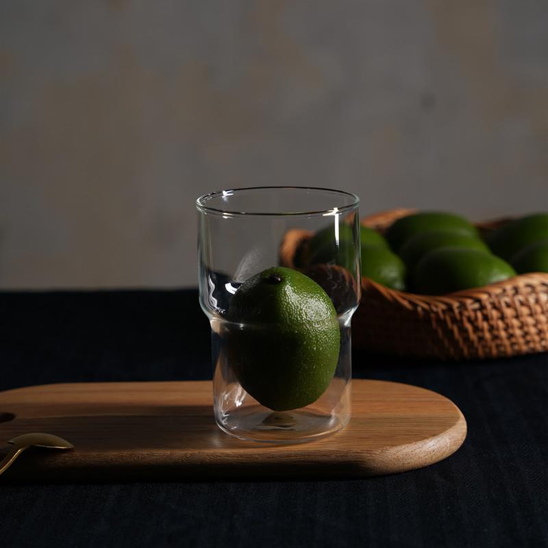 透明水杯耐高温商用玻璃杯冰拿铁杯美式咖啡杯竹节饮料杯可微波炉