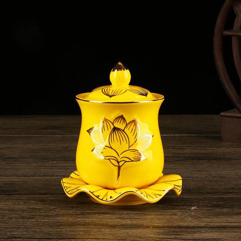 黄描金莲花供水杯前供佛陶瓷供杯圣水杯秋观音礼佛净水供佛杯,节庆用品/礼品,节日装扮用品,淘宝优惠券,粉丝福利购,淘宝优惠卷