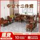 老榆木中堂六件套实木农村堂屋中堂柜客厅现代中堂条台十二件套