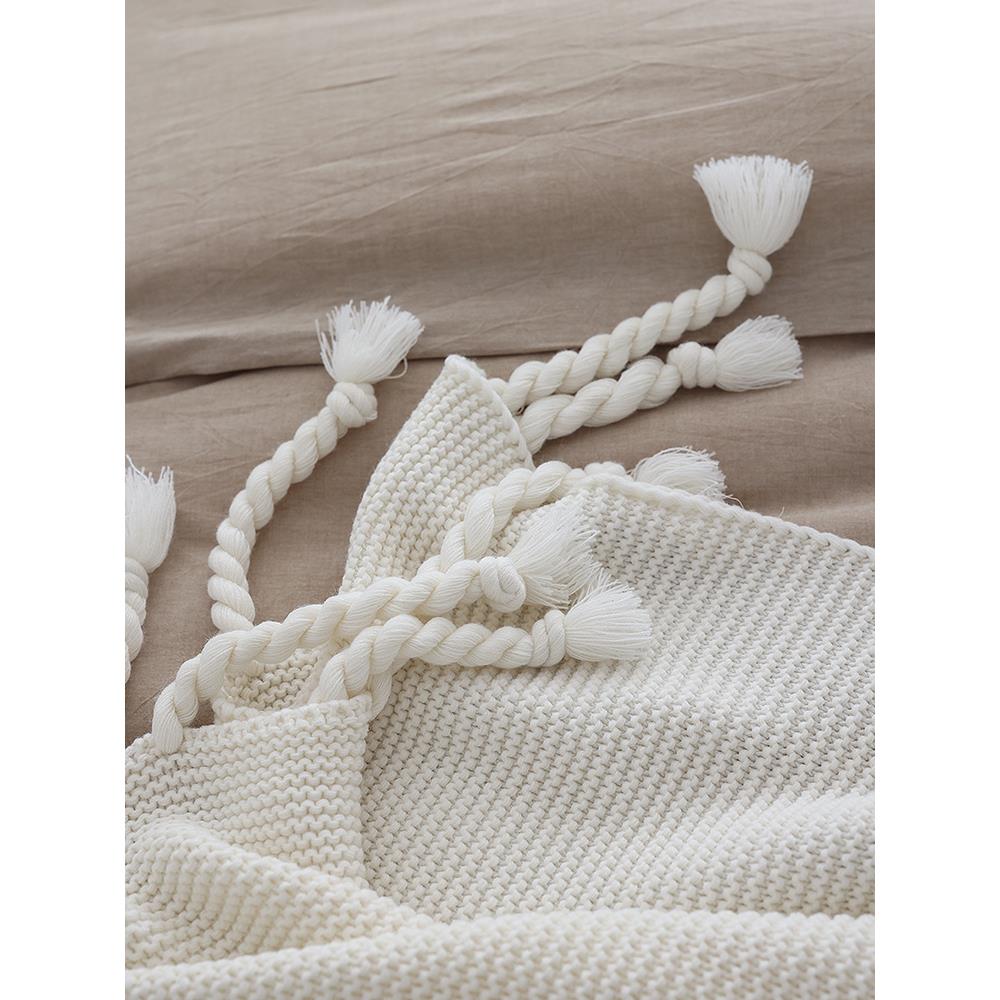 春夏空调毯加厚手工编织斯堪的纳维亚沙发休闲装饰毯床头毛巾新脏