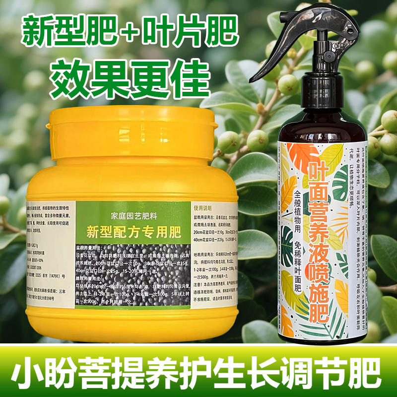 小盼菩提营养液防黄叶黑斑干枯促绿叶长果盆景小莲花小蟠桃专用肥