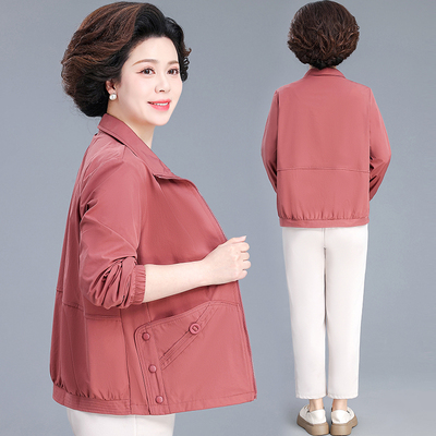 妈妈春装外套防嗮衣薄款中年上衣
