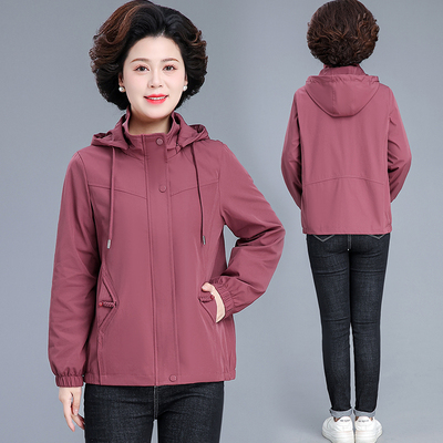 妈妈装纯色外套宽松休闲百搭上衣
