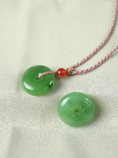 新疆和田玉乌兰海碧玉平安扣平安通达