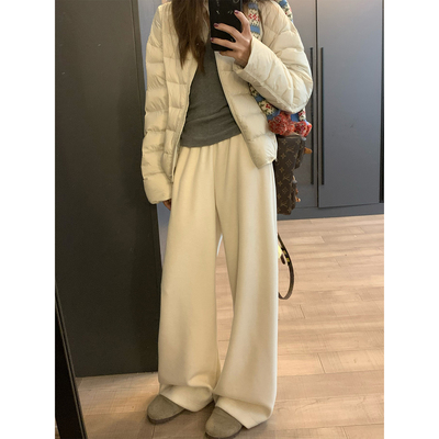 百搭休闲加厚直筒裤宽松阔腿裤