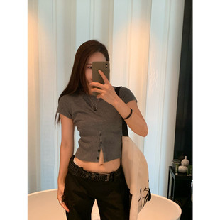 1992 小众显瘦羊毛针织短袖 夏季 修身 新款 留下