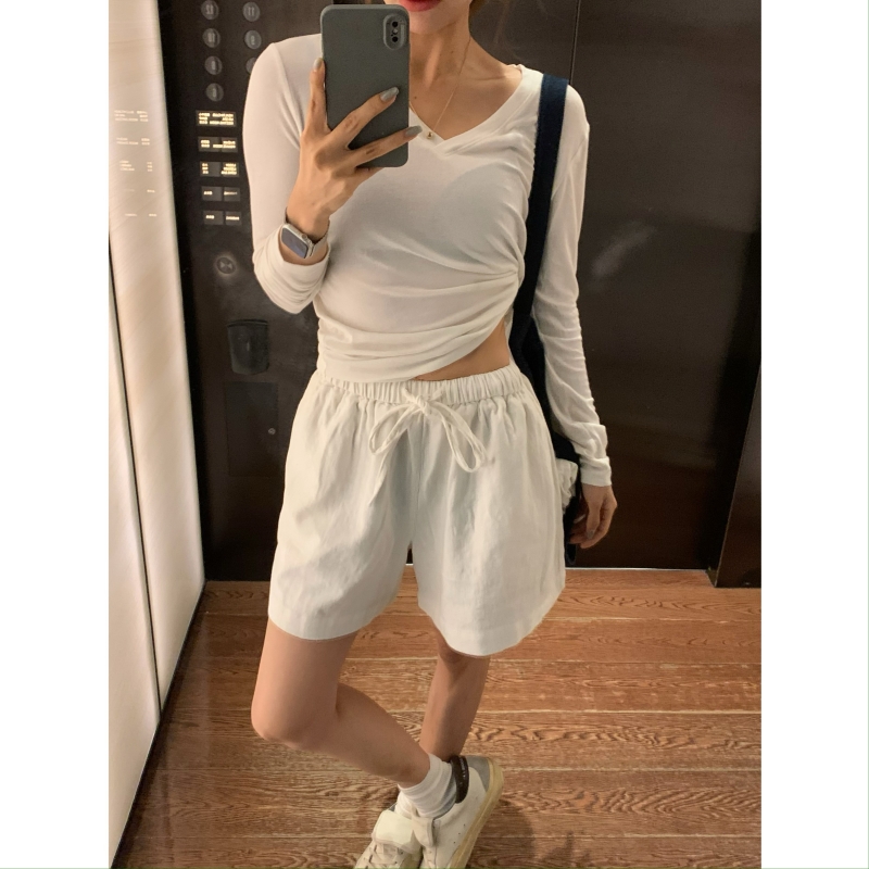 自然腰百搭短裤休闲休闲裤