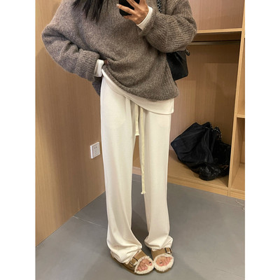 自然腰百搭慵懒直筒裤女