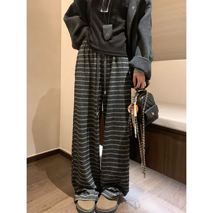糯米阔腿裤 留下 女垂感坠感韩版 秋冬慵懒风百搭显瘦直筒裤 女 1992