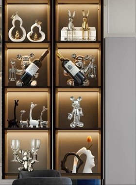 暴力熊轻奢红酒杯套装一整套客厅摆件电视柜酒柜高级感乔迁送礼