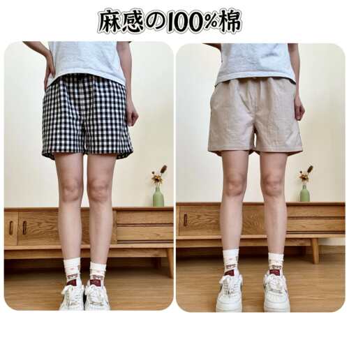 女士夏季三分短裤休闲裤100%棉色织可外穿薄款短裤258