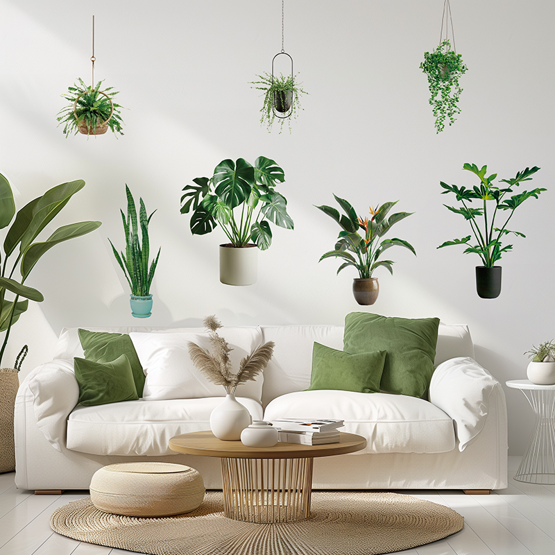 绿色植物贴纸自粘室内装饰墙面贴画布置墙贴墙上补洞壁纸遮丑墙壁图片