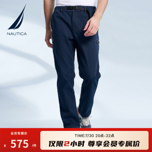 NAUTICA PM3400 诺帝卡男装 秋冬保暖舒适复合摇粒绒休闲牛仔长裤