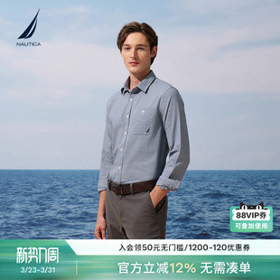 全棉透气 柔软千鸟格休闲衬衫 NAUTICA 春季 WO5301 诺帝卡男装