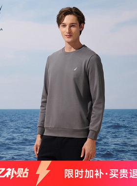 NAUTICA/诺帝卡男装秋冬SORONA发热保暖休闲圆领卫衣KO5302