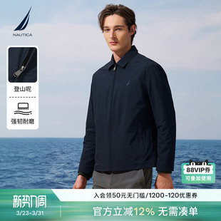 新品 26春季 登山呢挺括带弹翻领行政夹克外套 诺帝卡男装 NAUTICA