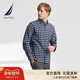 诺帝卡男装 春秋款 棉质混纺柔软休闲长袖 NAUTICA 格子衬衫 WO4303