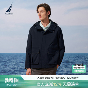 防泼水挺括格纹带帽派克服JO5311 春季 NAUTICA 诺帝卡男装