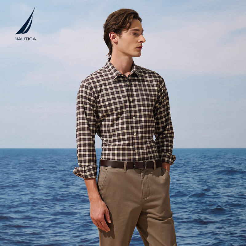 NAUTICA/诺帝卡柔软透气格子衬衫