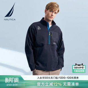 航海风宽松挺括撞色半开襟卫衣KS4306 春秋款 NAUTICA 诺帝卡男装