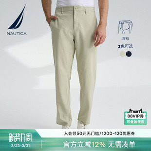 棉麻透气轻薄直筒弹力商务休闲裤 夏季 PO2280 诺帝卡男装 NAUTICA