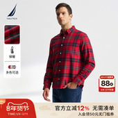 新年款 NAUTICA 诺帝卡男装 秋冬法兰绒保暖格子衬衫 WO4404