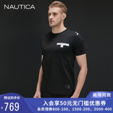 Футболка мужская nautica/诺帝卡夏季男士黑帆系列短袖圆领t恤vc0160 NAUTICA/T