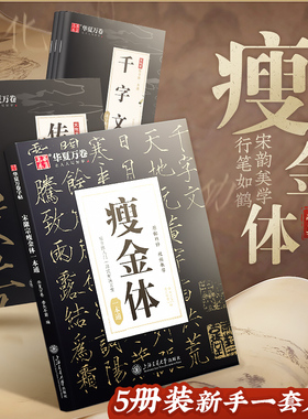 【瘦金体硬笔字帖】钢笔字帖华夏万卷宋徽宗瘦金体一本通毛笔教程千字文楷书练字帖成人书写技巧临摹书法字帖练字大学生控笔训练