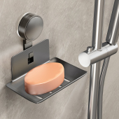 吸盘肥皂盒壁挂式 免打孔香皂盒浴室置物架洗漱台墙上皂盒沥水收纳