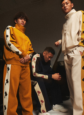 UNSHACKLED潮牌美式侧拼织带运动套装男女街头宽松上衣休闲裤杨政