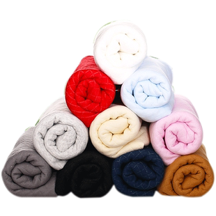 激萌色 针织夹棉保暖面料/精梳纯棉空气层布匹/宝宝贴身布料 纯色