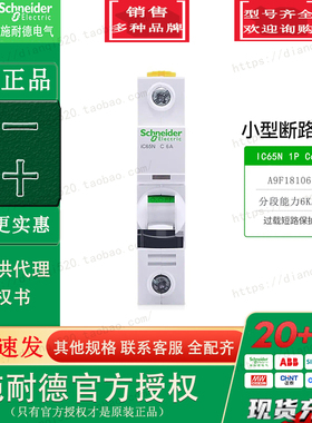 原装施耐德A9F18106单极小型断路器IC65N 1P C6A 微型空气开关
