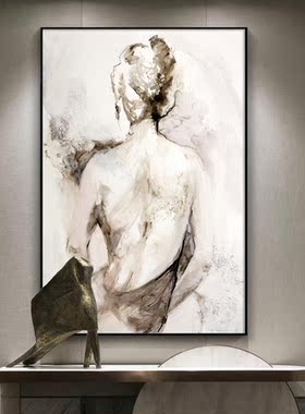 肌理样板间高档金属纯手绘油画