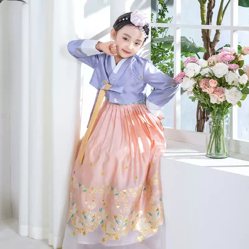 朝鲜族儿童服装新款女童韩服大长今演出服韩国传统延吉公主舞蹈服