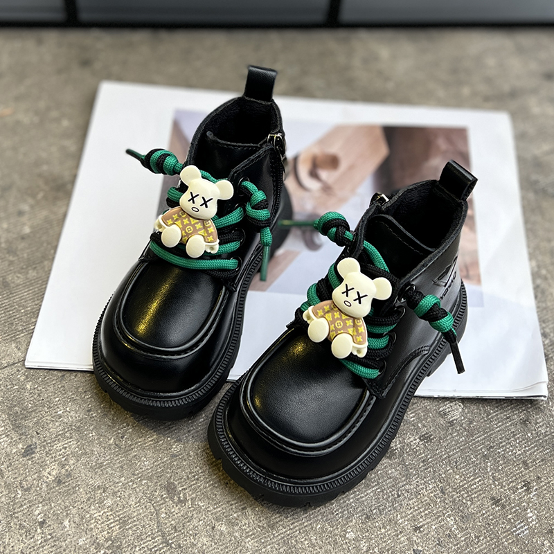 二棉鞋儿童靴子加绒秋冬季短靴