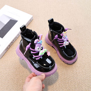 女童款短靴秋冬加绒儿童马丁靴女款2025新款公主风女宝靴子加棉靴