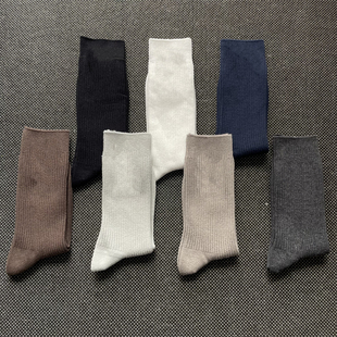 优质量男女双针棉袜中筒黑白ins商务休闲袜子学生堆堆袜 5双装