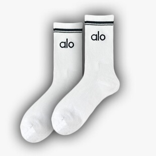 alo襪子男女中筒襪純棉運(yùn)動(dòng)襪瑜伽襪跑步襪子長(zhǎng)襪短襪歐美風(fēng)彩色