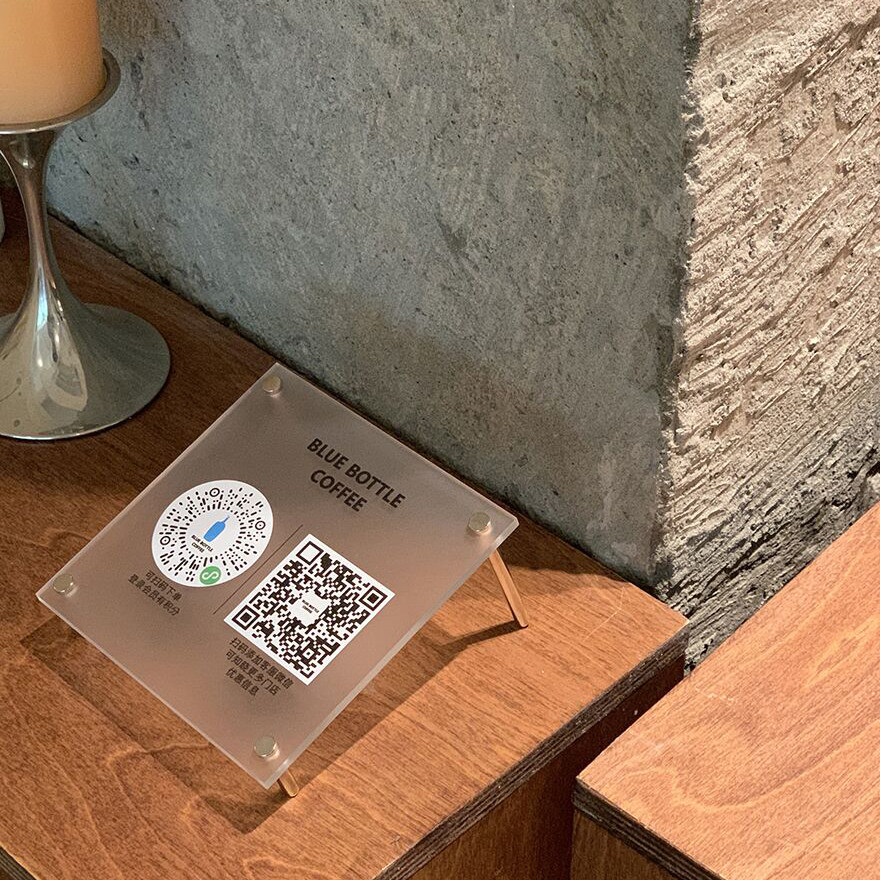定制韩系扫码点餐二维码牌 咖啡桌面点餐码下单餐桌牌扫一扫牌子