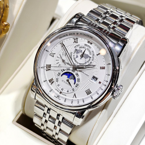 罗宾尼简版世界时手表男款机械表