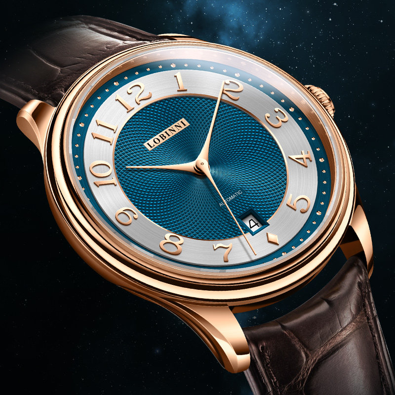 罗宾尼官方正品男士手表品牌2023年新款简约商务全自动机械表男