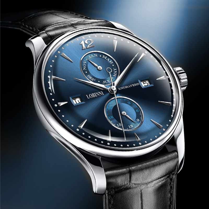 罗宾尼苍穹顶男士手表机械表全自动商务时尚男表正品名表品牌十大