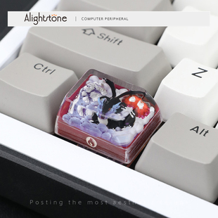 Alightstone宝可梦喷火龙个性键帽单个水晶滴胶机械键盘帽客制化