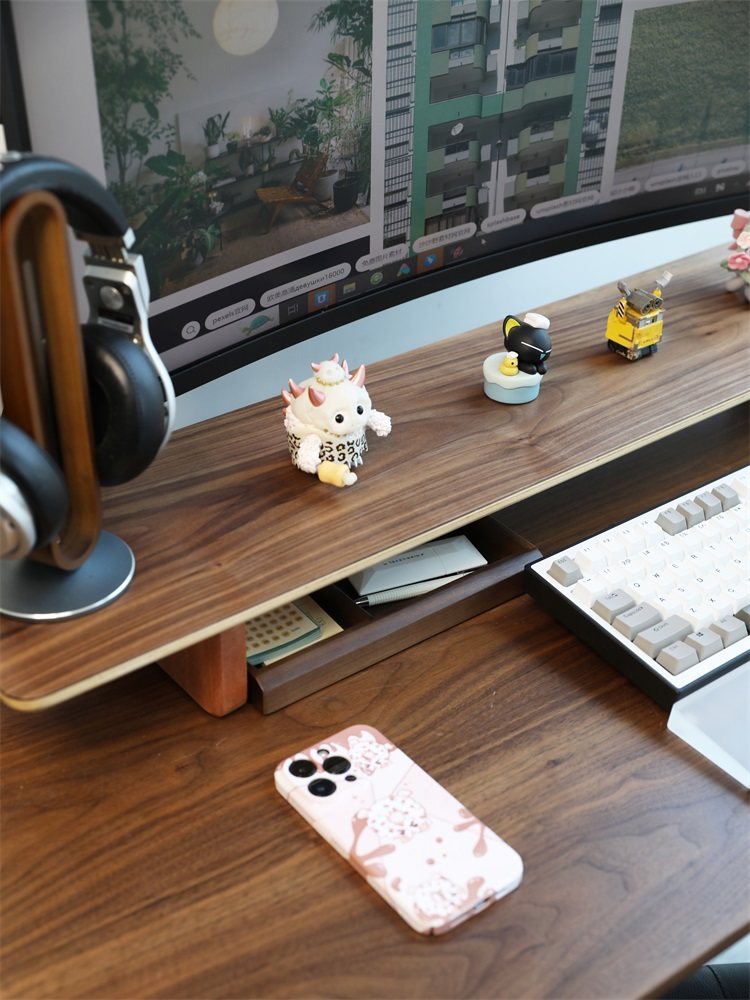 Alightstone简约黑胡桃木增高架