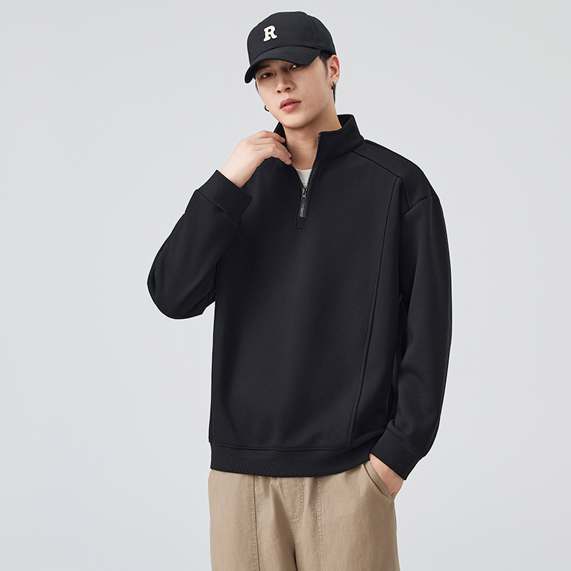 男士百搭半拉链立领卫衣男款2025秋新款潮流，男装T恤，奇怪漫猴工厂店